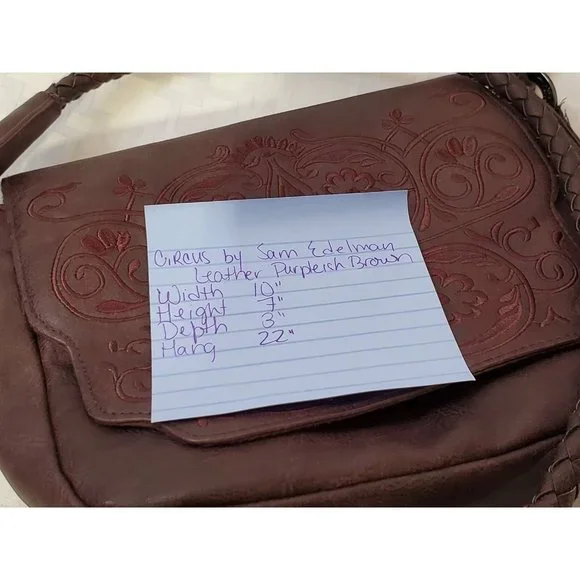 Circus for Sam Edelman Intricate Design Maroon Faux Leather Purse - Picture 7 of 8